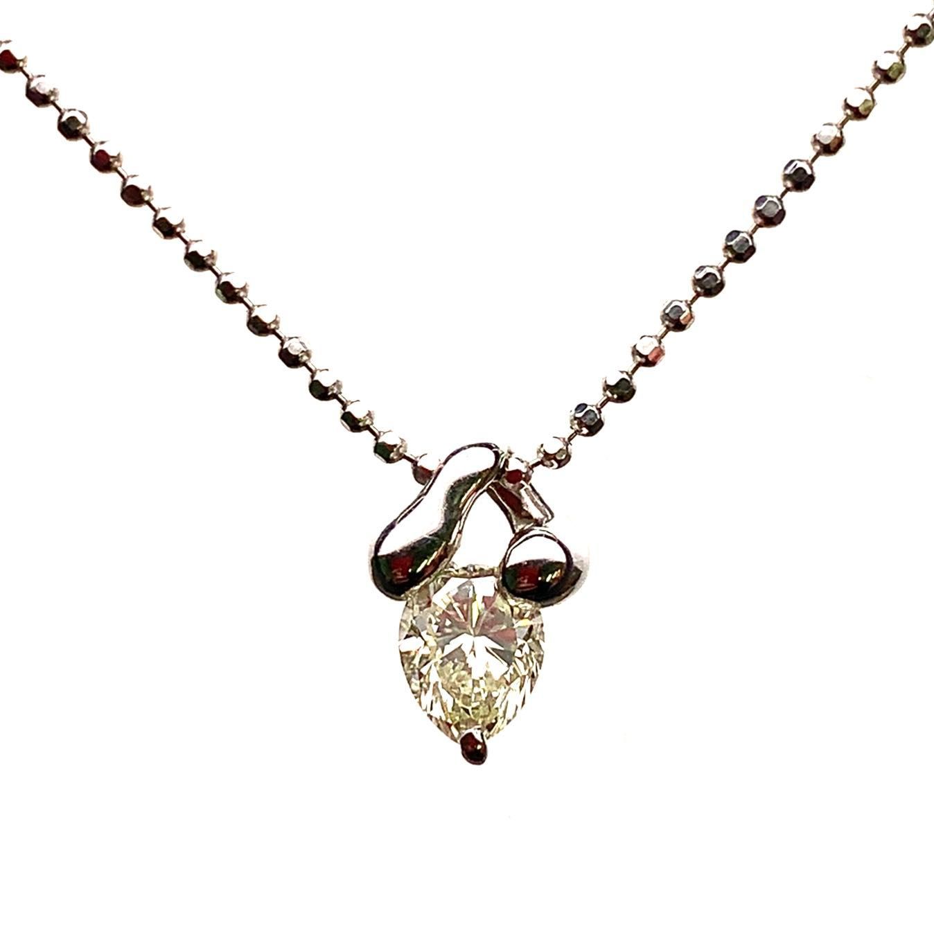 Pt850 ダイヤモンド ネックレス 約40cm ダイヤ 0.43ct