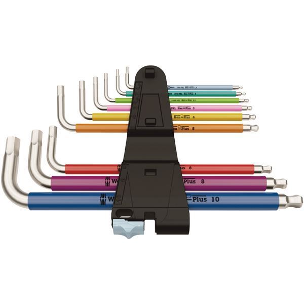 WERA ヴェラ ボールヘックスL型 レンチ 9本組セット マルチ タイプ ステンレス製 022669 工具 ツール DIY 作業工具 道具