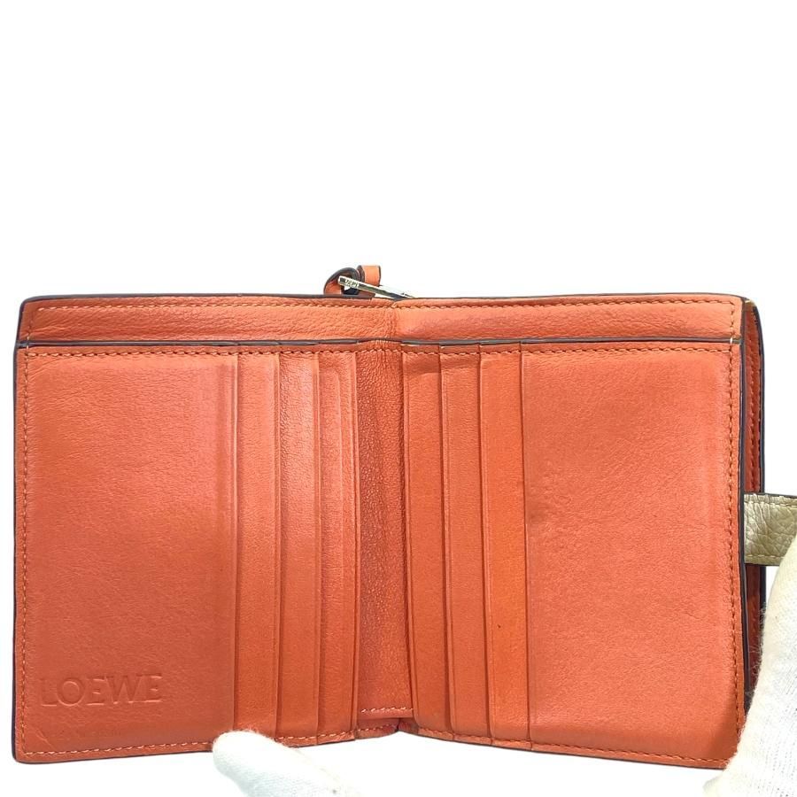 LOEWE アナグラム トライフォールド 6cc ウォレット らくだ】LOEWE