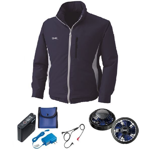 KU90520 空調服 R ポリエステル製フード付き FAN2400SPBB・RD9261・LISUPER1セット チャコール 4L KU90520 空調服 R ポリエステル製フード付き FAN2400SPBB・RD9261