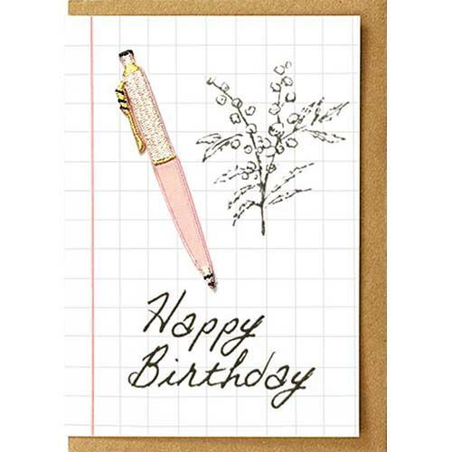 (まとめ）#エルコミューン グリーティングカード ペトラボーズ　輸入グリーティングカード Patch Card Pen Birthday YGC-048 【×15セット】