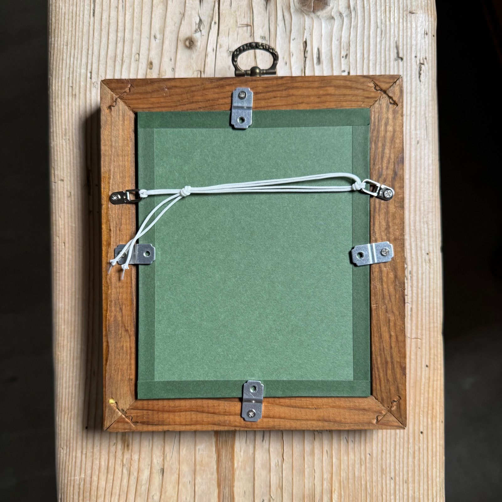 フランス アンティーク 木製 ファッションイラスト付き フレーム 額