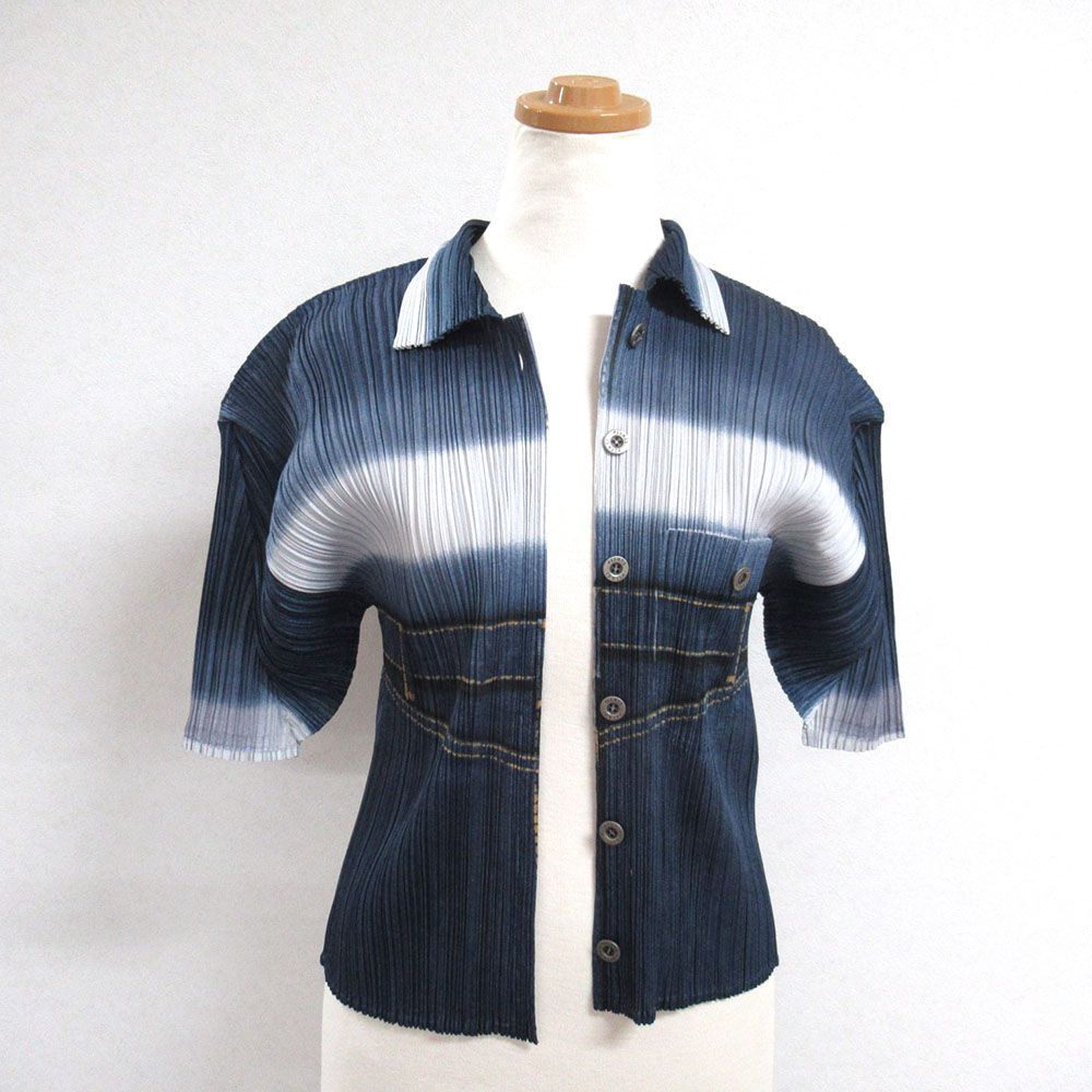 ISSEY MIYAKE イッセイミヤケ PLEATS PLEASE プリーツ デニム転写