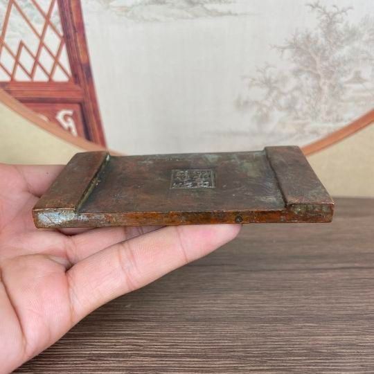 銅細工 文鎮と定規 書道具 文房具 装飾品 工芸品 美術品 置物