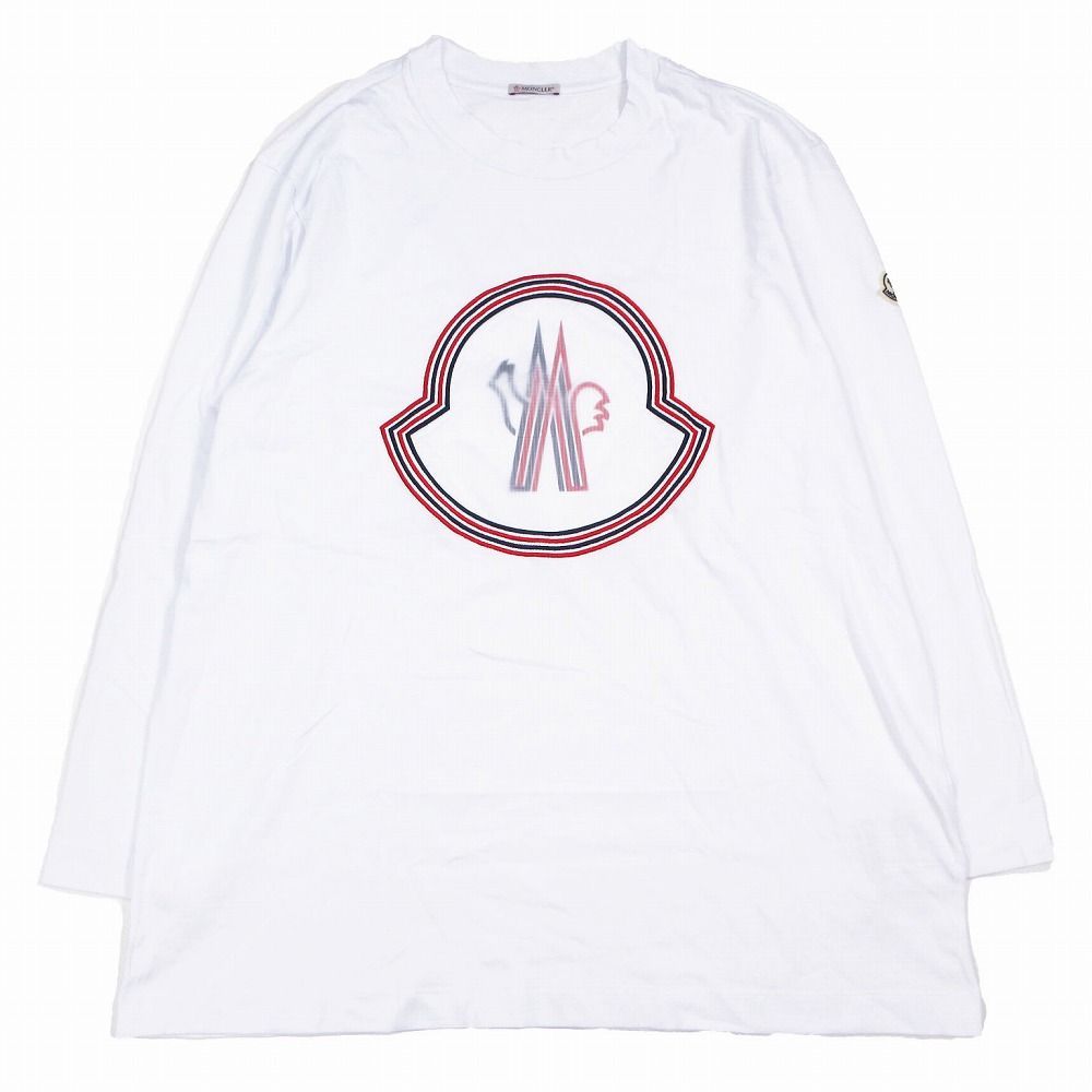 モンクレール　Tシャツ　ホワイト　XXL MONCLER ホワイト ロゴ Tシャツ XXL ☆定価55,☆MONCLER Tシャツ XXL
