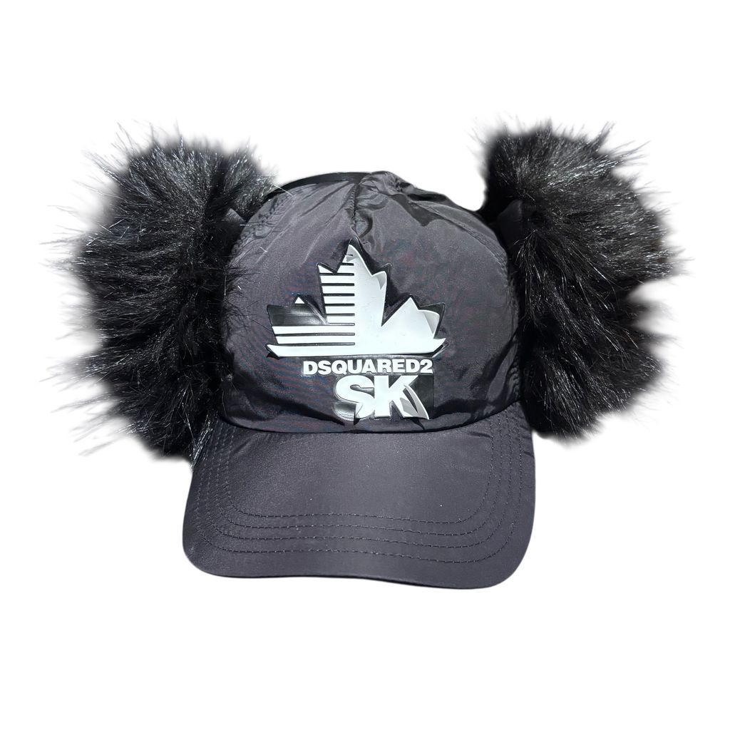 Dsquared2 ディースクエアード Fake Fur Solid Cap キャップ ブラック size F 代官山A10