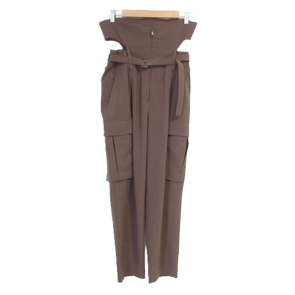 22AW ISSEY MIYAKE イッセイミヤケ ROUND PANTS カーゴパンツ IM23FF017 サイズ2 ブラウン レディース 古着