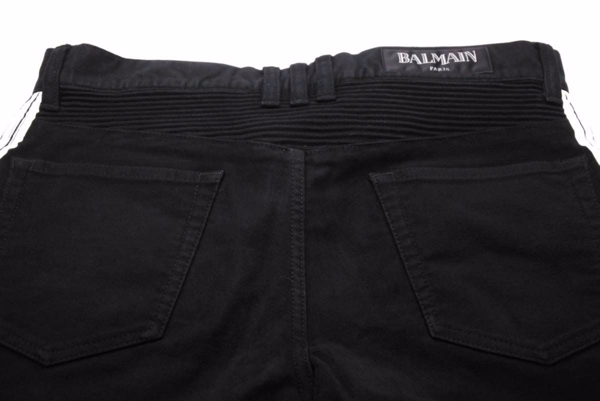 BALMAIN バルマン W6HT551D569G 蛇腹 バイカーパンツ サイドライン