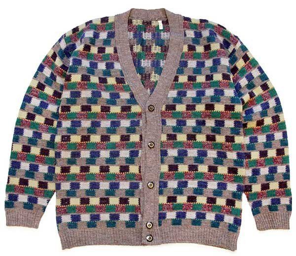 80s～ イタリア製 アルパカ×カシミア 上質ニットカーディガン 42 5 L 