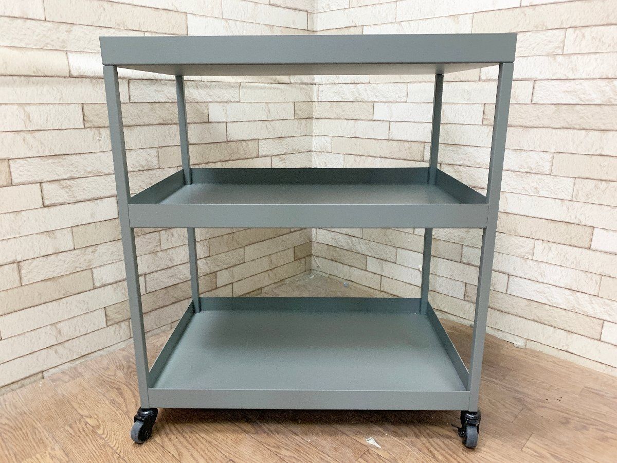 ◆イデアコ ideaco スチールワゴン メタルファクトリー 6040WG キャスター付 アッシュグレー 幅60cm キッチンワゴン 定価5.5万 畑1069