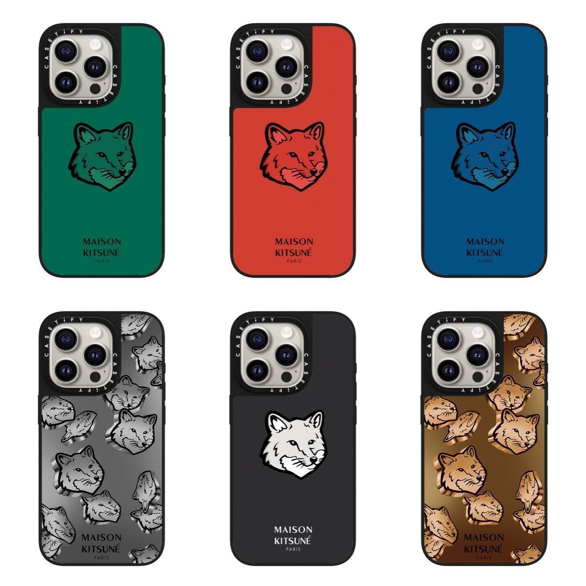 MAISON KITSUNÉ iPhone 15Pro ケース MAISON KITSUNÉ - メゾンキツネ アイフォン15 プロ ケース - ALL