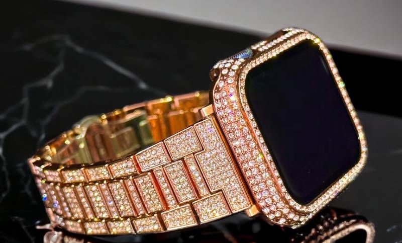 ローズゴールド Apple Watchバンド ステンレスベルト アップルウォッチ画面保護カバー パヴェglassケース キラキラ クリスタル 41mm44mm45mm49mm ultra ウルトラ series11 10 42mm 46mm