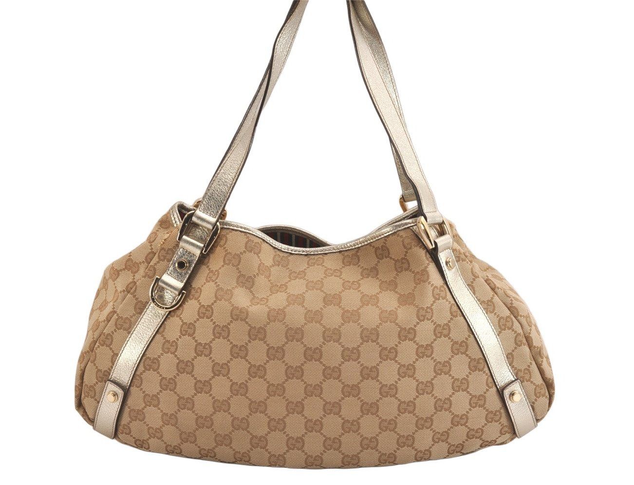 GUCCI グッチ アビー ショルダートートバッグ GGキャンバス レザー 