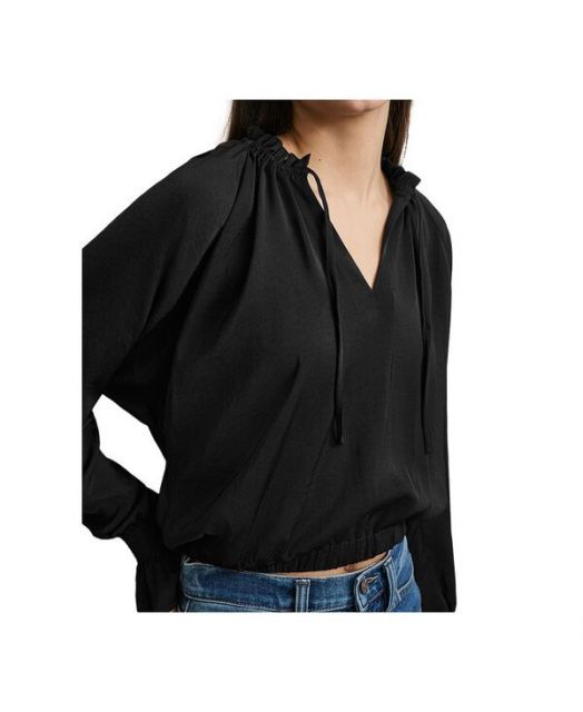 売れ筋商品|||ダナキャランニューヨーク カットソー トップス レディース Women's Mixed Media Lace-Sleeve Top BLK - BLACK Studded Karolina Bodysuit | GUESS
