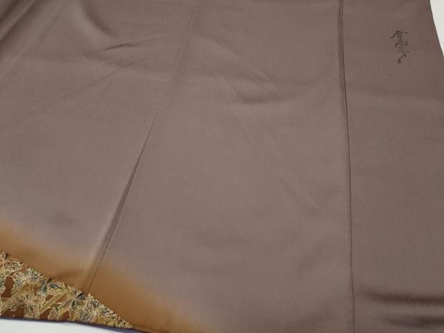 平和屋着物○染色作家 斉藤三才 訪問着 舞蝶文 金彩 正絹 逸品