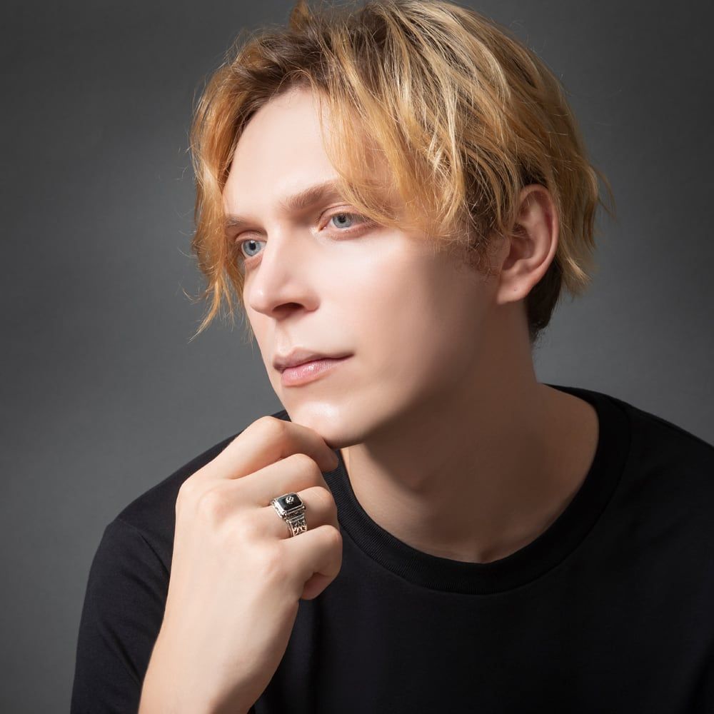 スクエアブルータイガーリング アルテミスクラシック シルバー ジュエリーブランド NEXPOTALLINN_EU