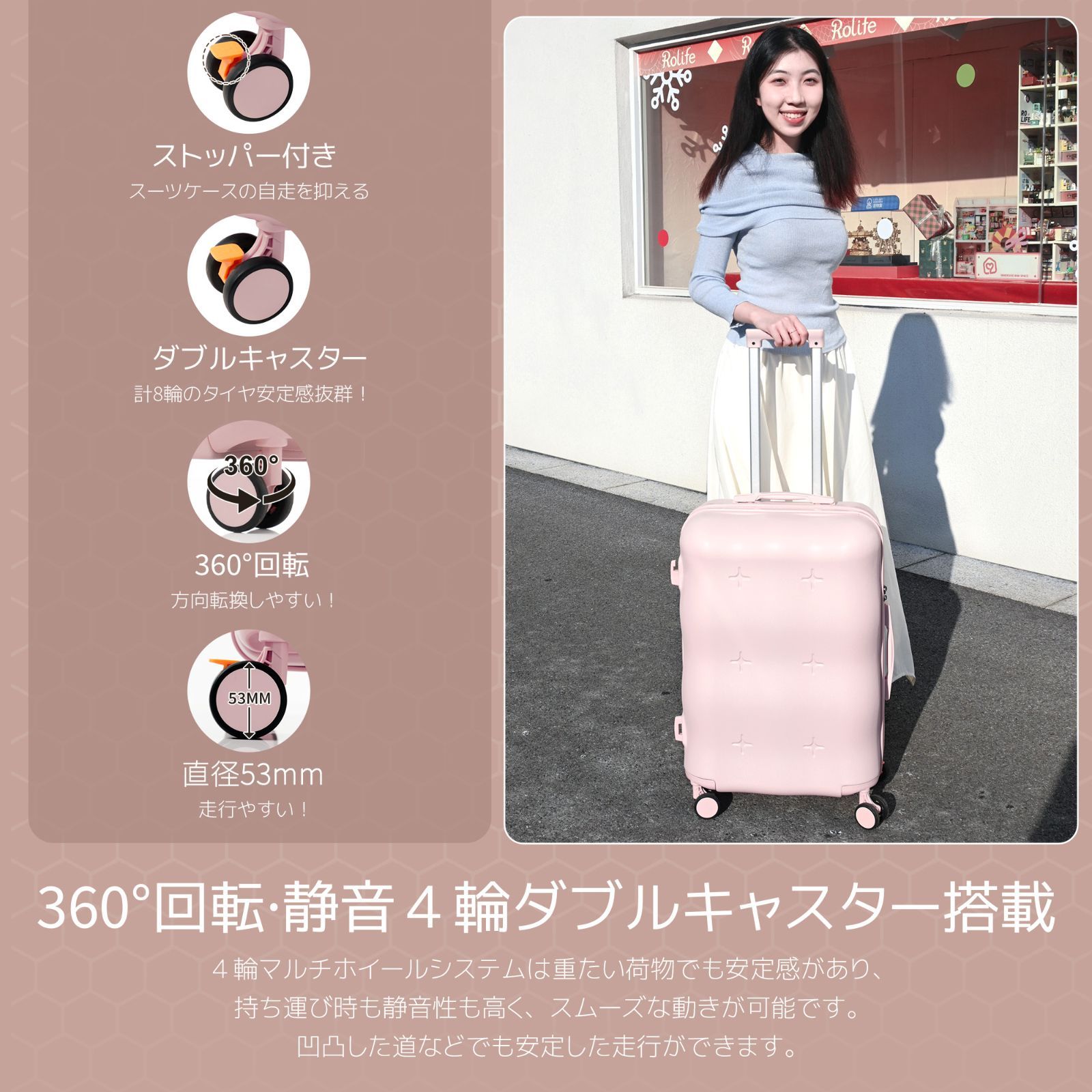 コンパクトLサイズ｜TSAロック｜ファスナー式｜旅行用 N504P235157A