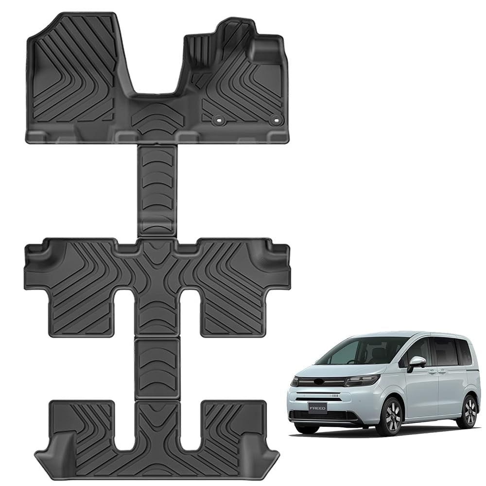 ホンダ フリード GT系 6人乗りガソリンフロアマット 3D立体 防水マット TPE素材 防水仕様 耐汚れ 設計 取付簡単 フリード GT系