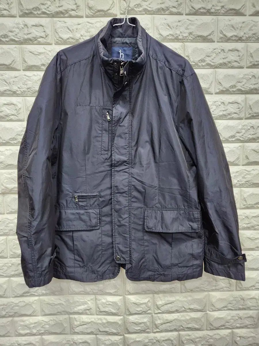 HAZZYS へジス ネイビー 秋冬 ハーフ スリム ジップアップ ジャケット 105サイズ k906