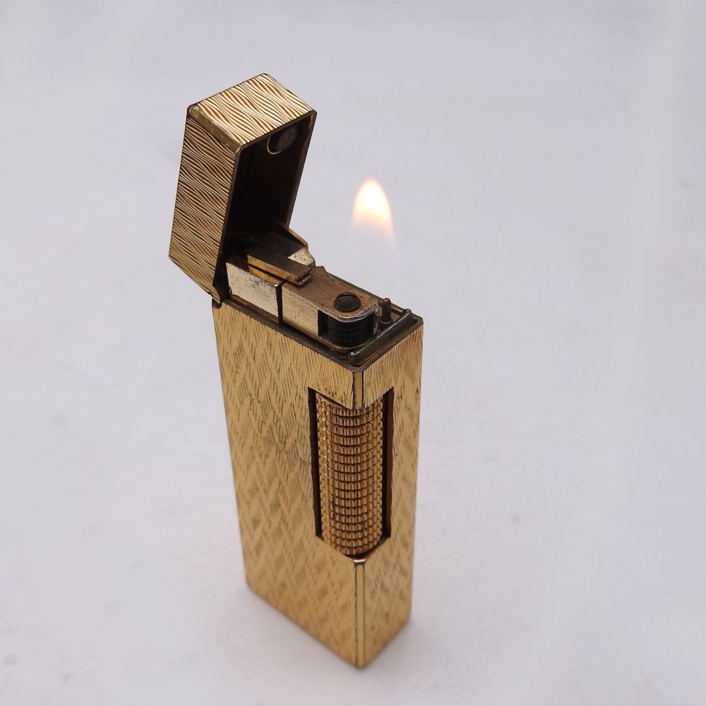 着火 済み dunhill ダンヒル ローラーガスライター ゴールド 柄物 ヴィンテージ メンズ ️