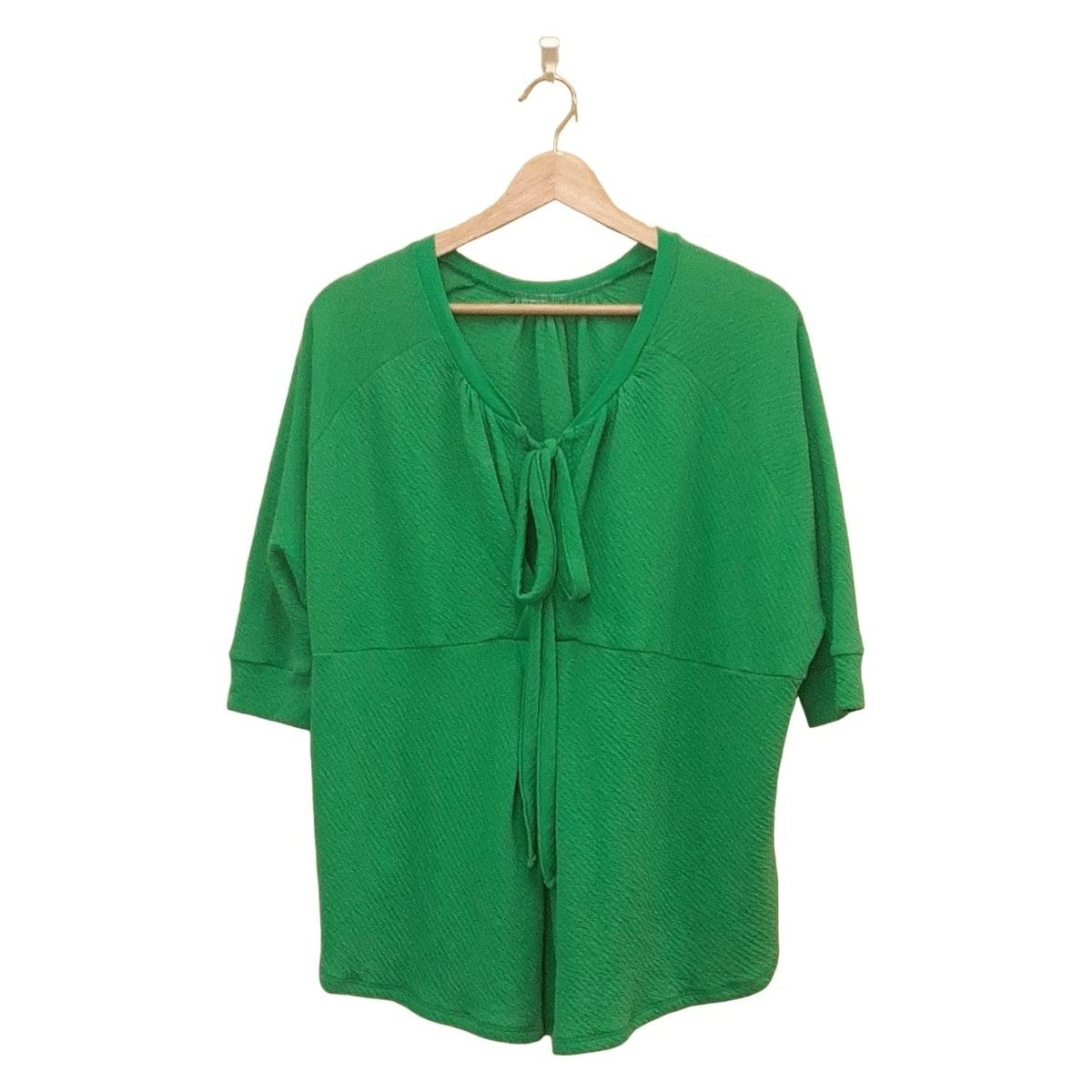 three dots スリードッツ 半袖カットソー サイズXS レディース - グリーン