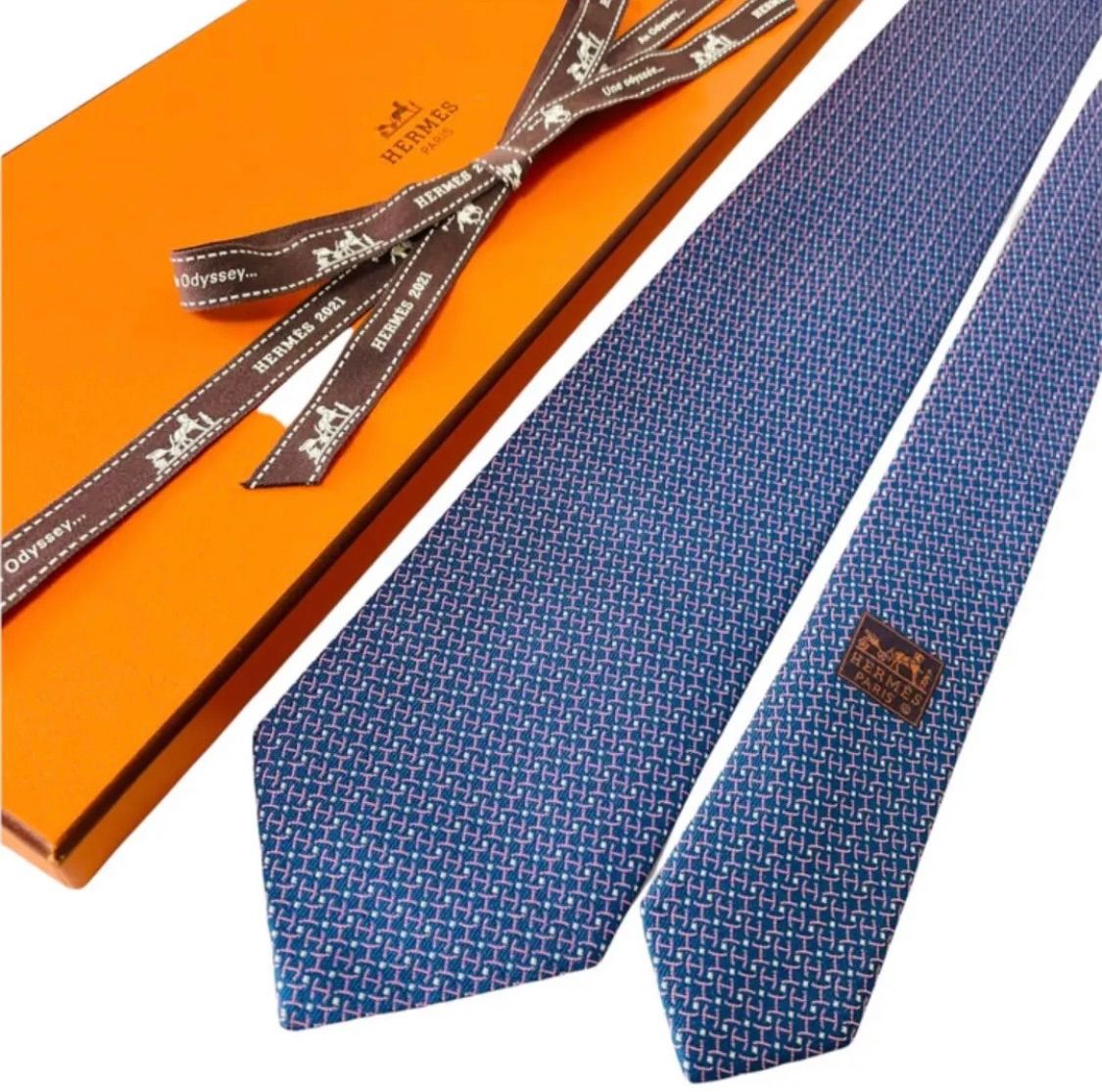 エルメス ネクタイ H柄 シルクツイルタイ 7 cm 《Hコレクション