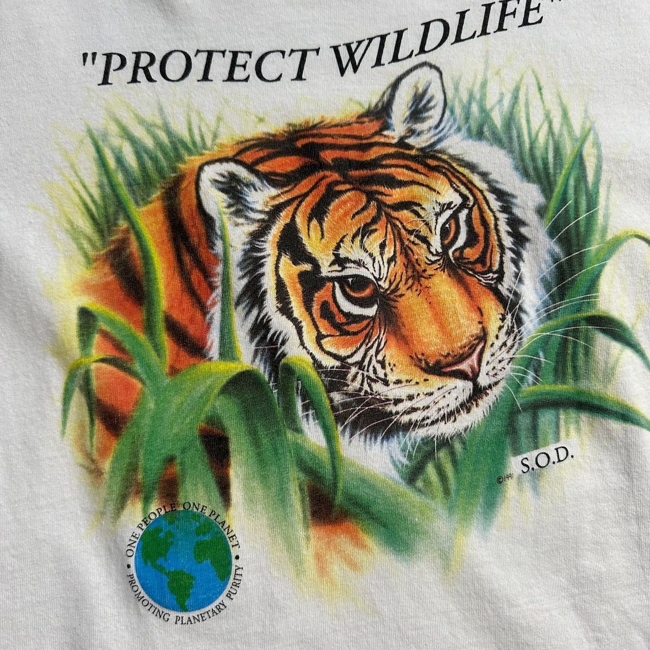 90s USA製 トラ アニマルTシャツ 白 - メルカリ