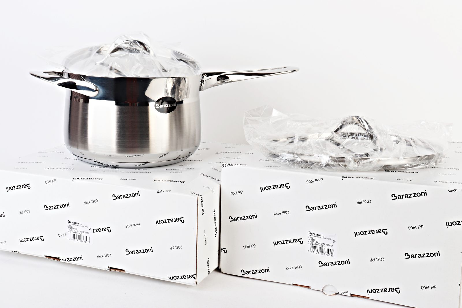 訳あり Barazzoni 鍋 ふた セット 6点 MY LADY シルバー ML-S3-L 両手  