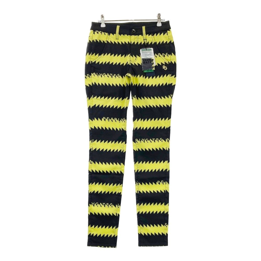サイズ 0 PEARLY GATES パーリーゲイツ 055-2231608 ストレッチパンツ ギザギザボーダー柄 ブラック系 240101535077 ゴルフウェア レディース ストスト