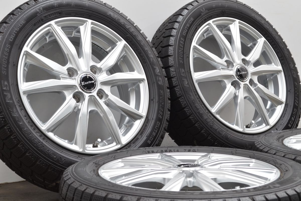 製 超バリ溝 Exteer 14in 4.5J 45 PCD100 ノーストレック N5 155 65R14 軽自動車 N-BOX N-ONE スペーシア ワゴンR デリカミニ