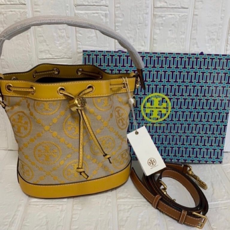 50%OFF! 春カラー 新作 Tory Burch モノグラム ジャカード バケット