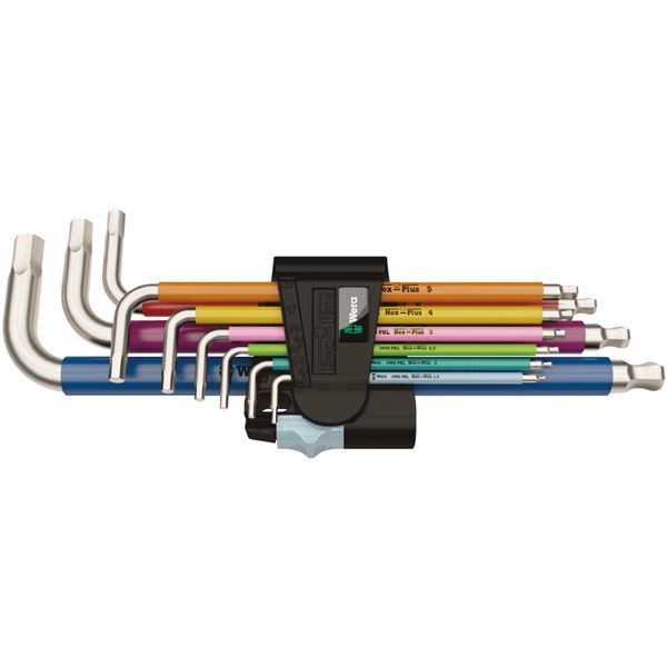 WERA ヴェラ ボールヘックスL型 レンチ 9本組セット マルチカラータイプ ステンレス製 022669 工具 ツール DIY 作業工具 道具