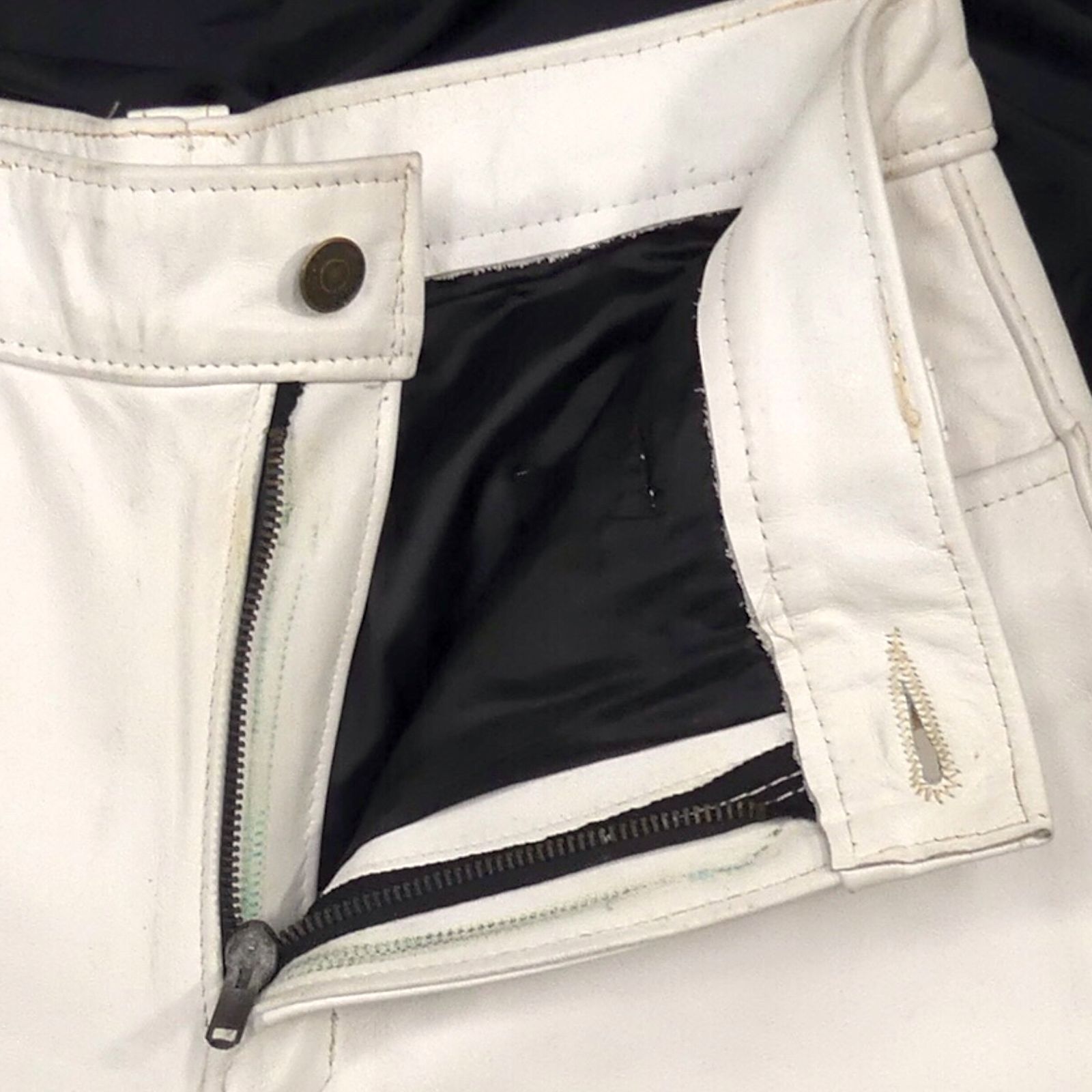 Schott ショット レザーパンツ W32 本革 白 希少 メンズ 革パンツ 本皮