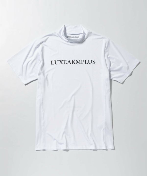 【新品】LUXEAKMPLUS リュクスエイケイエムプラス ベーシックロゴモックネック半袖Tシャツ メンズ ブランド ファッション おしゃれ ゴルフ GOLF スポーツ ジム 運動 速乾 ストレッチ