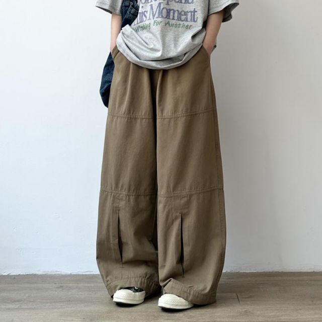 メンズ ファッション 服 用 オシャレ シンプル 大人 かっこいい ストリート 夏コーデ レトロ 綿 ウォッシュ ストレート カジュアル パンツ