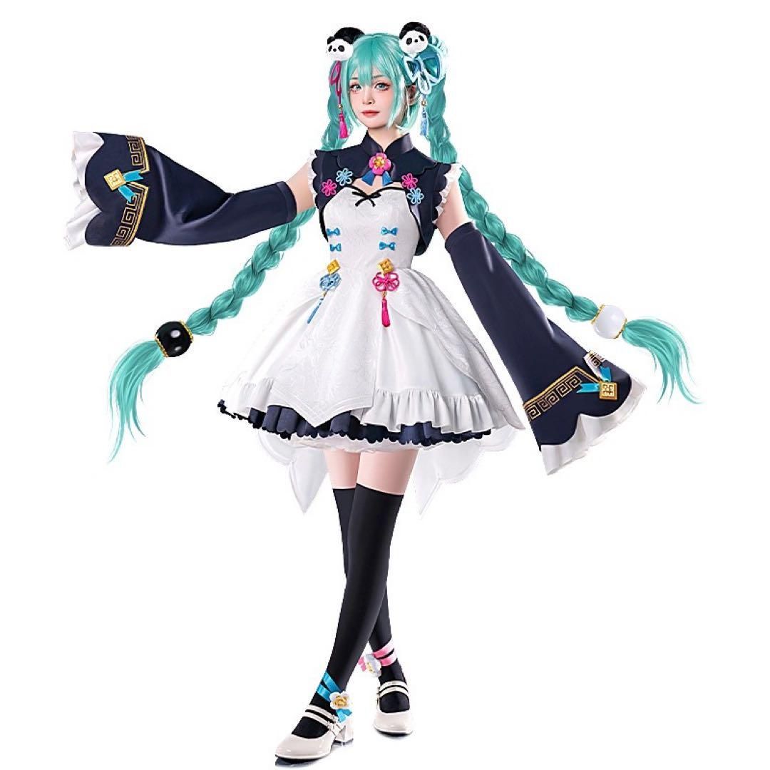 新品未使用 初獣猫 初音ミク パンダドレス コスプレ衣装 新品未使用 初獣猫 初音ミク パンダドレス コスプレ衣装