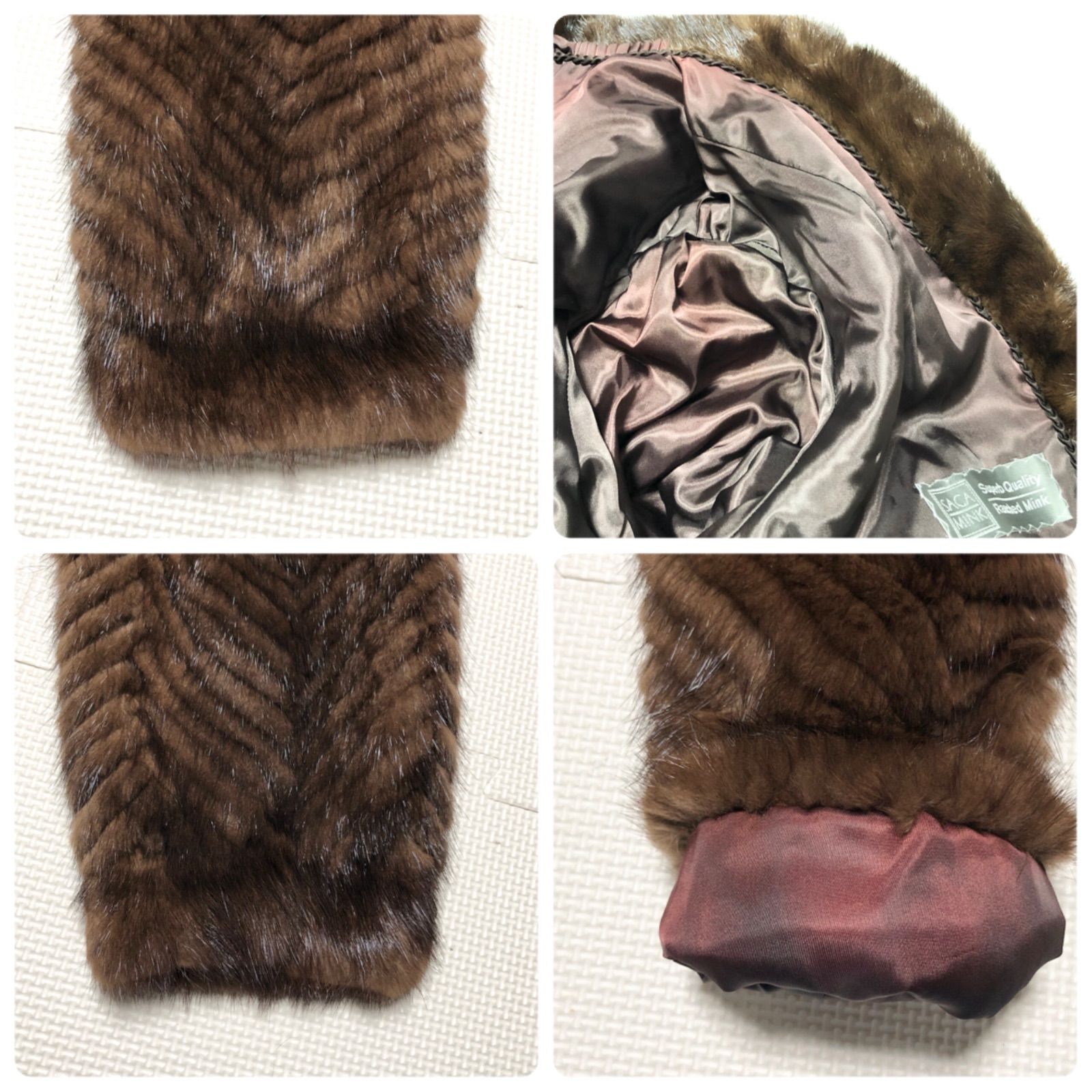 本毛皮☆希少 デミバフミンク 全長158㎝ ヤーンミンク MINK ショール