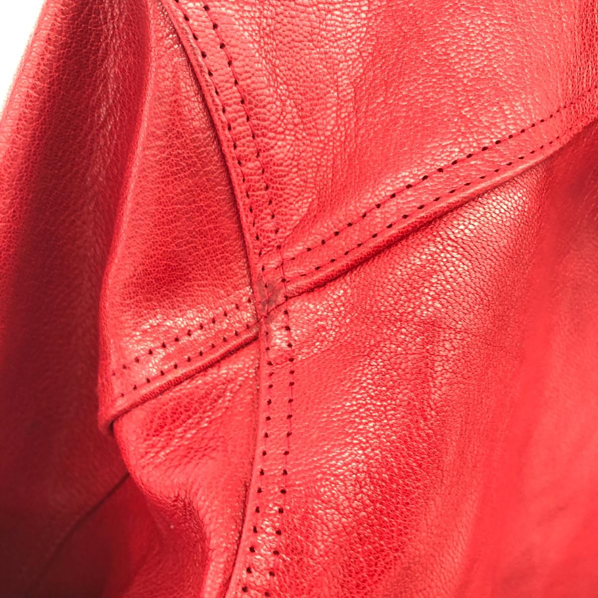 美品 pelle pelle ペレペレ レザージャケット 42 レッド メンズ サイド 