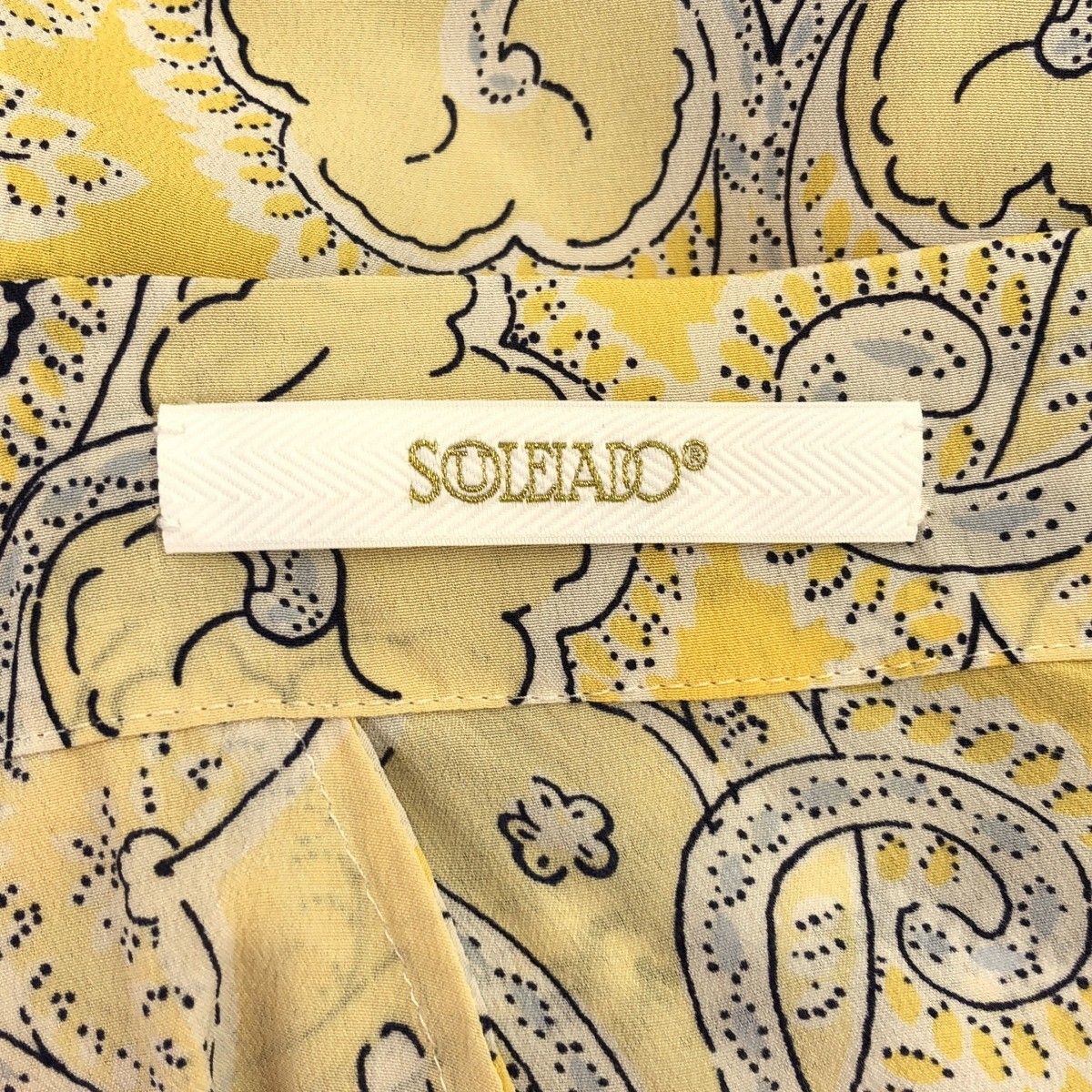 souleiado ソレイアード 総柄シルクイージーパンツ イエロー