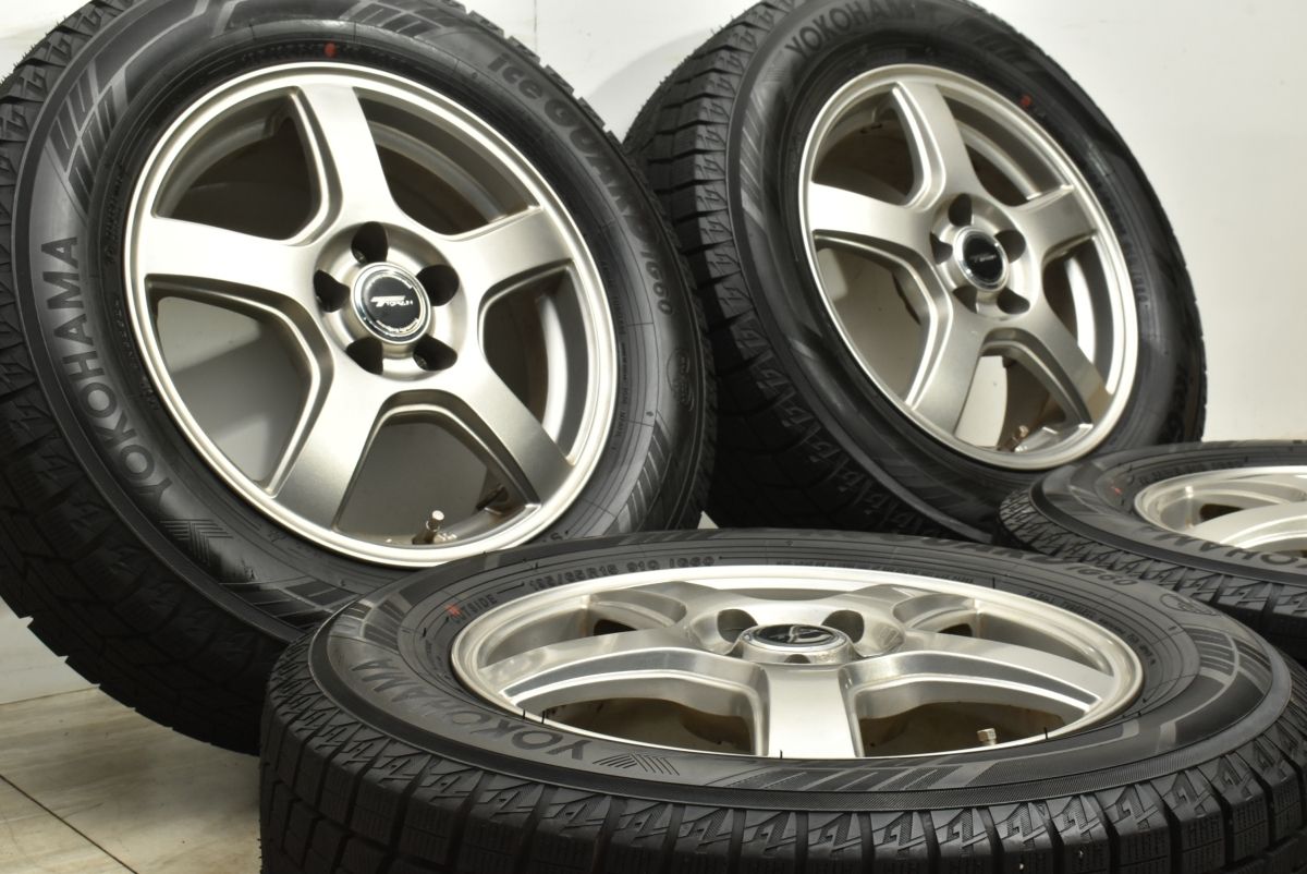 製 超バリ溝 スタッドレス トップラン 15in 6J 45 PCD100 5穴 ヨコハマ アイスガード6 iG60 195 65R15 プリウス カローラ