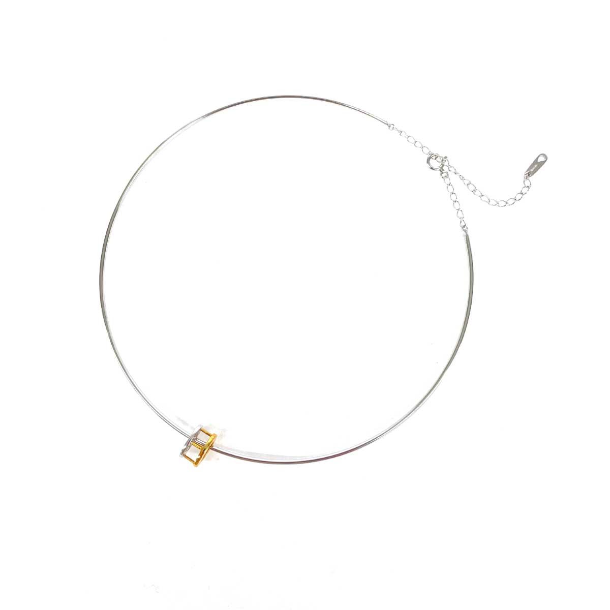 美品 RUGIADA ルジアダ K18チョーカー シルバー×ゴールドカラー