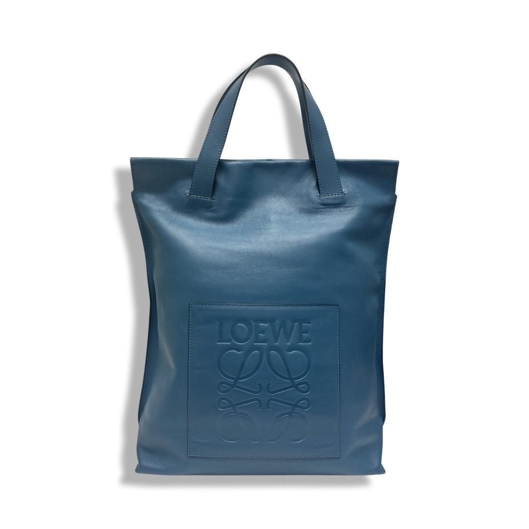 LOEWE ロエベ　トートバッグ アナグラム ショッパー　ブルーわいずアパレル