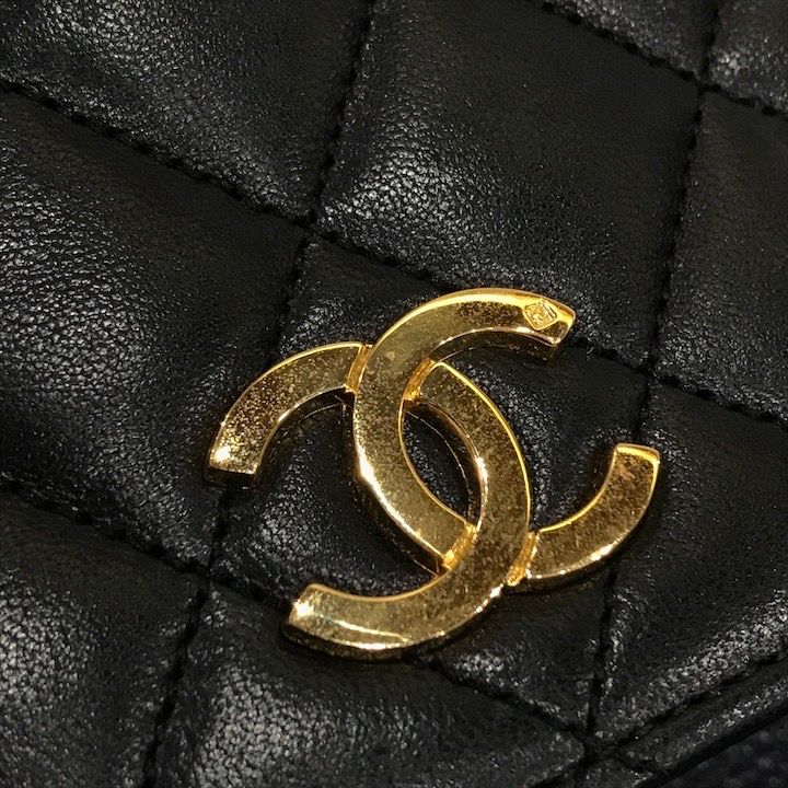 美品 CHANEL シャネル ココマーク ミニ マトラッセ ラムスキン