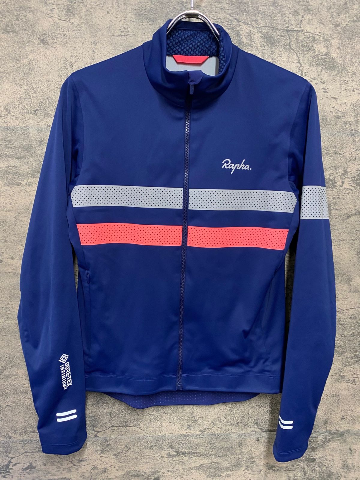 IX315 ラファ Rapha MENS BREVET INFINIUM LONG SLEEVE JERSEY 長袖 サイクルジャージ 青 M 裏起毛 GORE-TEX INFINIUM