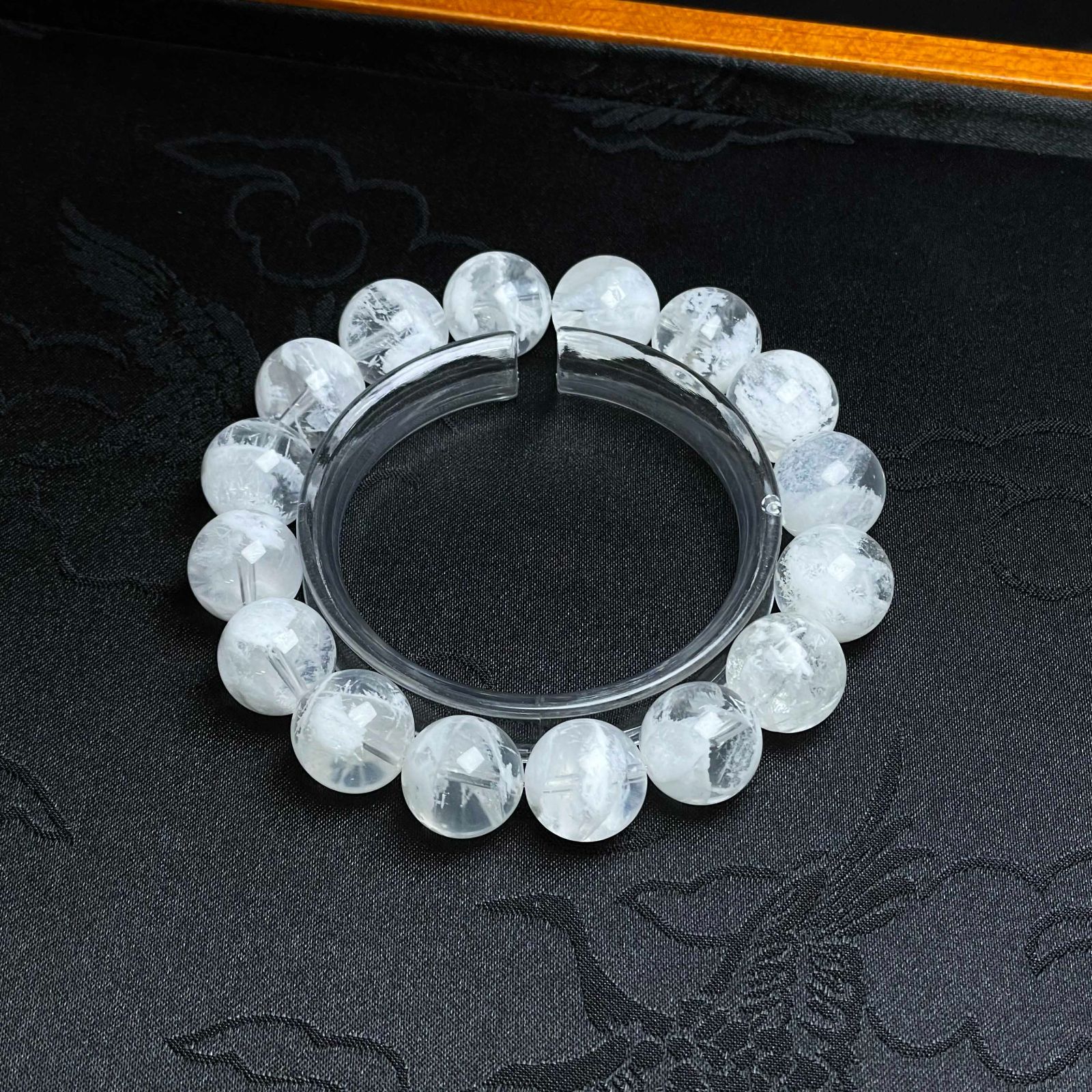 夢色 EU製 ホワイトファントム パワーストーン 天然石 幸運 お守り プレゼント 約14.3-14.7mm ZZ1615