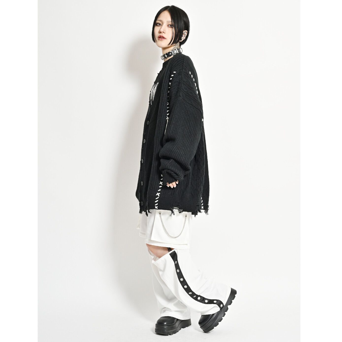 PSYCHO NATION サイコネーション 畦編みローゲージニット ハンド