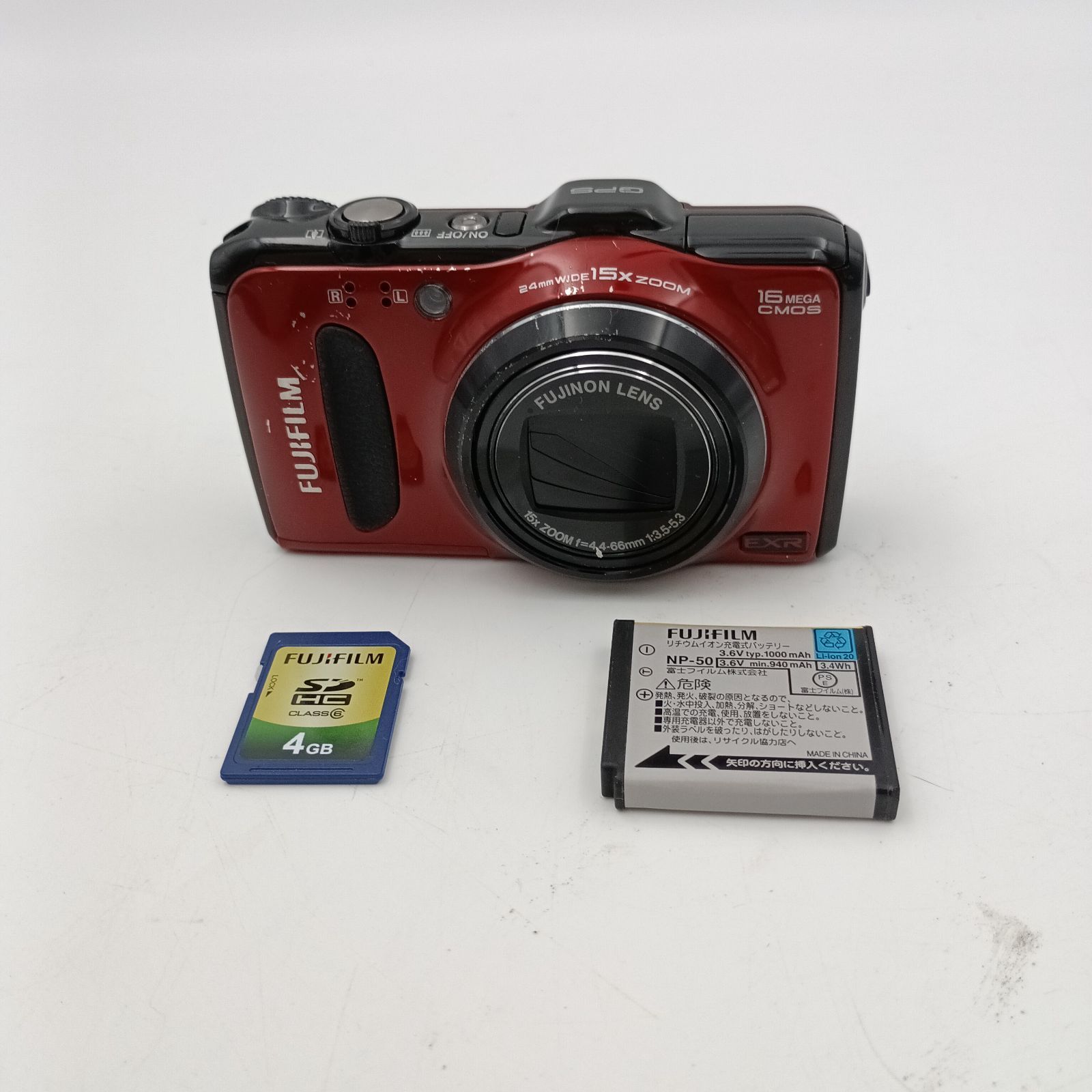 K-0401】FUJIFILM FinePix F600EXR レッド バッテリーあり