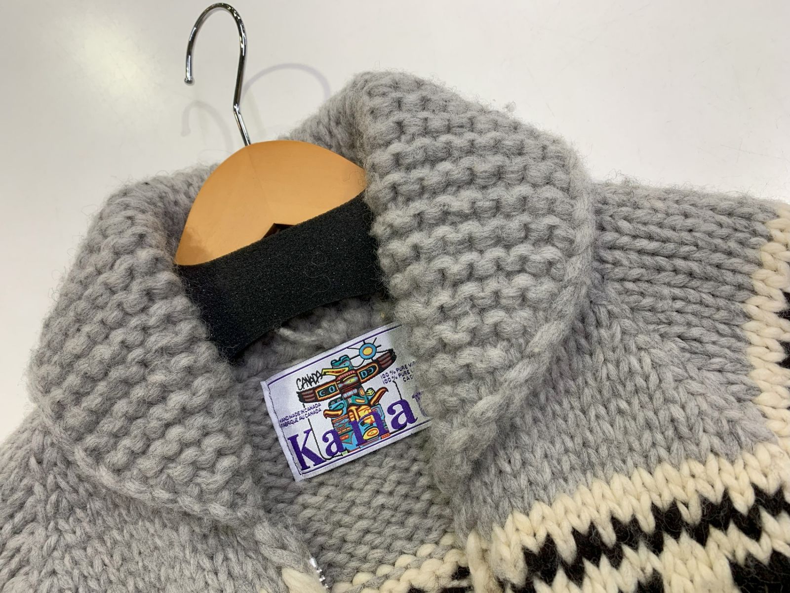 Kanata カウチンニット ショールカラーカーディガン　カナダ製 KANATA カナタ ショールカラー カウチンニットセーター カーディガン