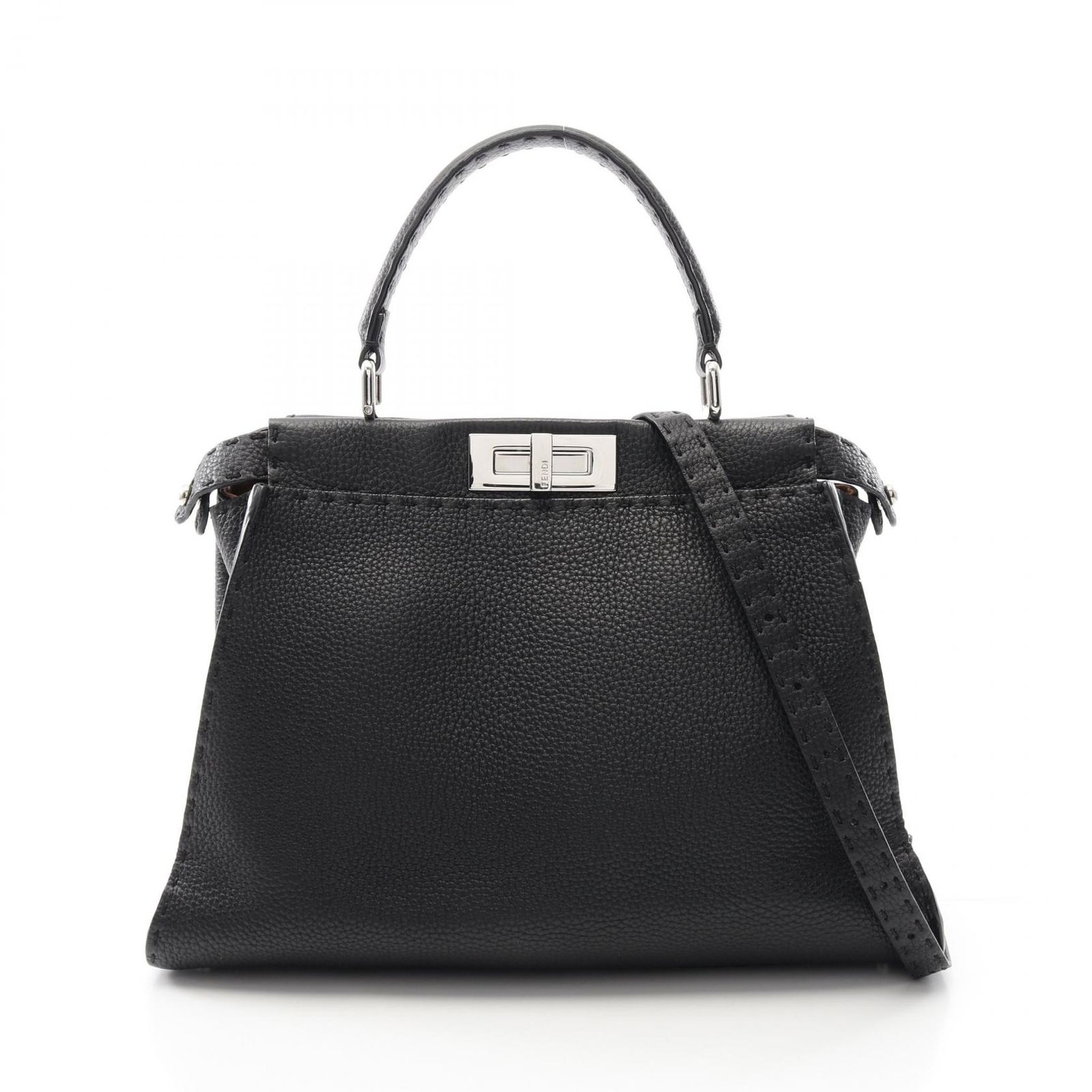 【メルカリあんしん鑑定タグ付】FENDI ピーカブー レギュラー セレリアレザー メルカリあんしん鑑定タグ付】FENDI ピーカブー レギュラー