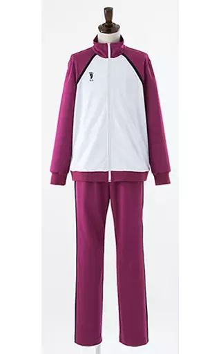 コスプレ衣装 グッズ キャラクター 白鳥沢学園高校バレーボール部 ジャージ 上着 パンツ パープル×ホワイト Lサイズ ハイキュー!! 烏野高校 VS 白鳥沢学園高校